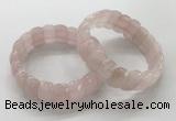 CGB3291 7.5 inches 10*20mm faceted oval rose quartz bracelets