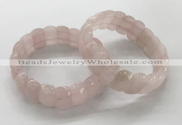 CGB3291 7.5 inches 10*20mm faceted oval rose quartz bracelets