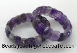 CGB3292 7.5 inches 10*20mm faceted oval amethyst bracelets