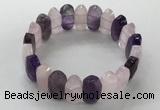 CGB3312 7.5 inches 10*20mm faceted oval mixed quartz bracelets