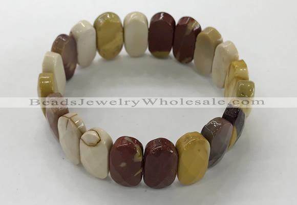 CGB3319 7.5 inches 10*20mm faceted oval mookaite bracelets