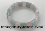 CGB3332 7.5 inches 10*15mm rectangle mixed gemstone bracelets