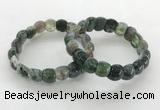 CGB3374 7.5 inches 10*15mm oval moss agate bracelets