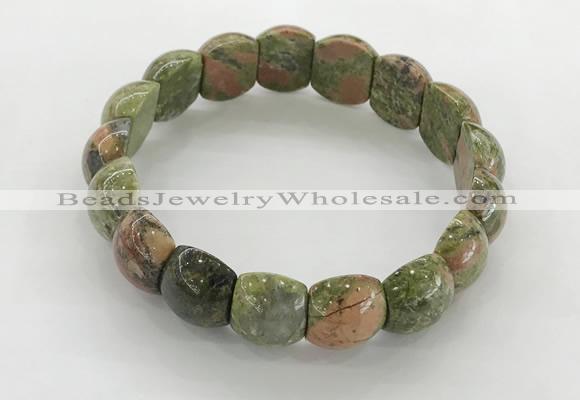 CGB3376 7.5 inches 10*15mm oval unakite bracelets wholesale