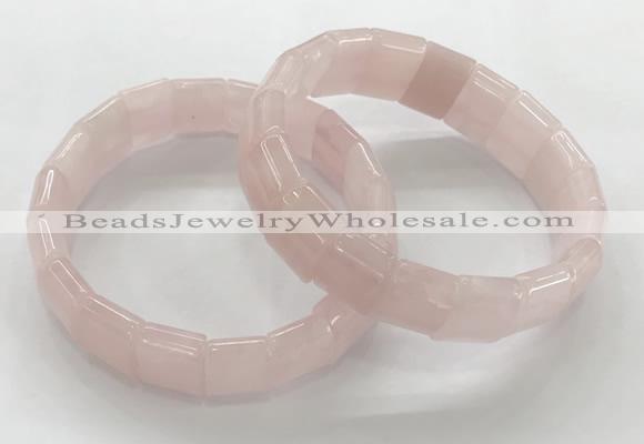 CGB3391 7.5 inches 10*15mm rectangle rose quartz bracelets