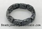 CGB3416 7.5 inches 15*21mm snowflake obsidian bracelets