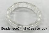 CGB3420 7.5 inches 12*15mm faceted rectangle white crystal bracelets