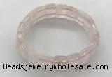 CGB3421 7.5 inches 12*15mm faceted rectangle rose quartz bracelets