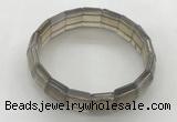 CGB3425 7.5 inches 12*15mm faceted rectangle grey agate bracelets