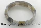 CGB3426 7.5 inches 12*15mm faceted rectangle agate bracelets