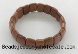 CGB3430 7.5 inches 12*15mm faceted rectangle goldstone bracelets