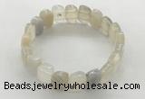 CGB3443 7.5 inches 10*15mm faceted marquise grey agate bracelets