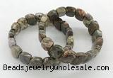 CGB3444 7.5 inches 10*15mm faceted marquise rainforest agate bracelets