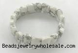 CGB3445 7.5 inches 10*15mm faceted marquise white howlite bracelets