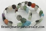 CGB3446 7.5 inches 10*15mm faceted marquise mixed gemstone bracelets