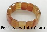 CGB3480 7.5 inches 15*20mm faceted rectangle red agate bracelets