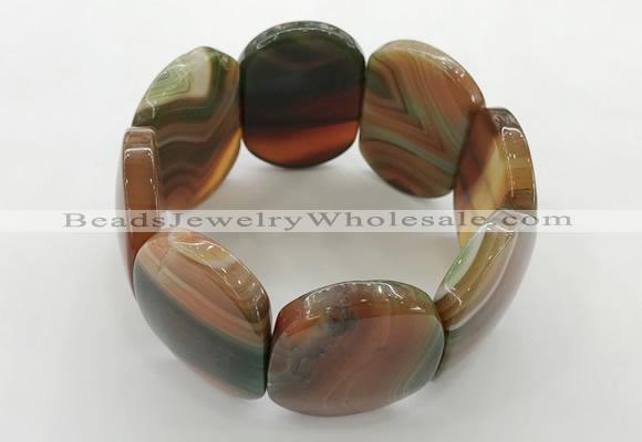 CGB3492 7.5 inches 30*40mm oval agate gemstone bracelets