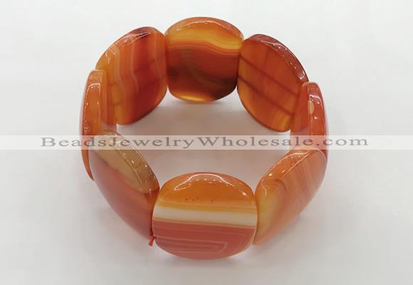 CGB3495 7.5 inches 30*40mm oval agate gemstone bracelets