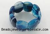 CGB3521 7.5 inches 28*40mm faceted oval agate bracelets