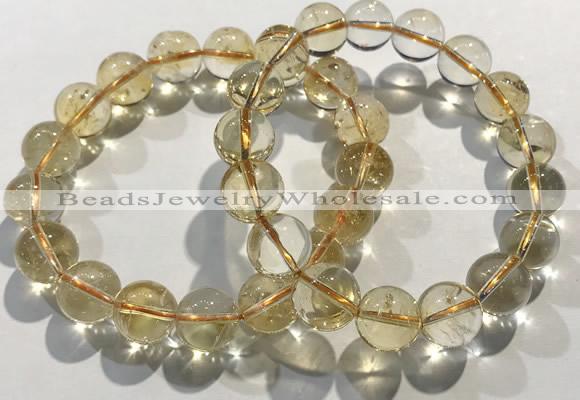 CGB4032 7.5 inches 11mm round citrine beaded bracelets wholesale