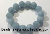 CGB4039 7.5 inches 13mm faceted round aquamarine beaded bracelets