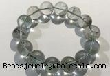 CGB4048 7.5 inches 15mm round green phantom quartz beaded bracelets