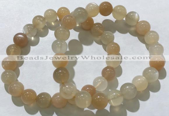 CGB4058 7.5 inches 9mm round moonstone beaded bracelets