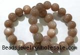 CGB4063 7.5 inches 14mm round sunstone beaded bracelets