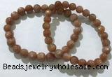 CGB4065 7.5 inches 7mm round sunstone beaded bracelets