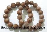 CGB4069 7.5 inches 14mm round sunstone beaded bracelets