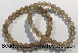 CGB4076 7.5 inches 7mm round golden rutilated quartz beaded bracelets