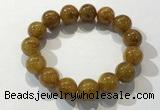 CGB4086 7.5 inches 13mm round golden rutilated quartz beaded bracelets