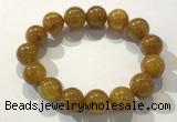 CGB4088 7.5 inches 15mm round golden rutilated quartz beaded bracelets