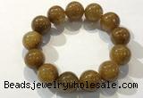 CGB4089 7.5 inches 16mm round golden rutilated quartz beaded bracelets