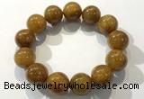 CGB4090 7.5 inches 18mm round golden rutilated quartz beaded bracelets