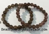 CGB4094 7.5 inches 9mm round rutilated quartz beaded bracelets