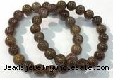 CGB4095 7.5 inches 10mm round rutilated quartz beaded bracelets