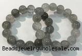 CGB4107 7.5 inches 14mm round rutilated quartz beaded bracelets