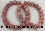 CGB4119 7.5 inches 9.5mm - 10mm round rhodochrosite beaded bracelets