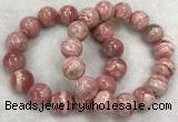 CGB4120 7.5 inches 13.5mm - 14.5mm round rhodochrosite beaded bracelets