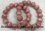 CGB4126 7.5 inches 13mm - 14mm round rhodochrosite beaded bracelets