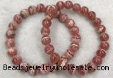 CGB4129 7.5 inches 8.5mm - 9mm round rhodochrosite beaded bracelets