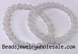 CGB4500 7.5 inches 7mm - 8mm round white moonstone beaded bracelets