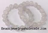 CGB4503 7.5 inches 12mm round white moonstone beaded bracelets