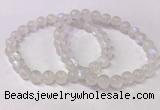 CGB4505 7.5 inches 7mm - 8mm round white moonstone beaded bracelets