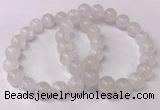 CGB4507 7.5 inches 10mm - 11mm round white moonstone beaded bracelets