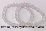 CGB4509 7.5 inches 7mm round white moonstone beaded bracelets