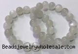 CGB4518 7.5 inches 12mm round white moonstone beaded bracelets