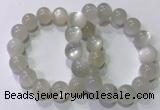 CGB4519 7.5 inches 14mm round white moonstone beaded bracelets