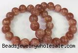 CGB4536 7.5 inches 14mm round golden sunstone beaded bracelets